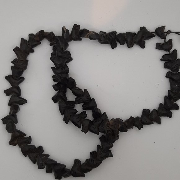 Vintage Oaxacan Barro Negro Black Clay Beads - Picture 4 of 5